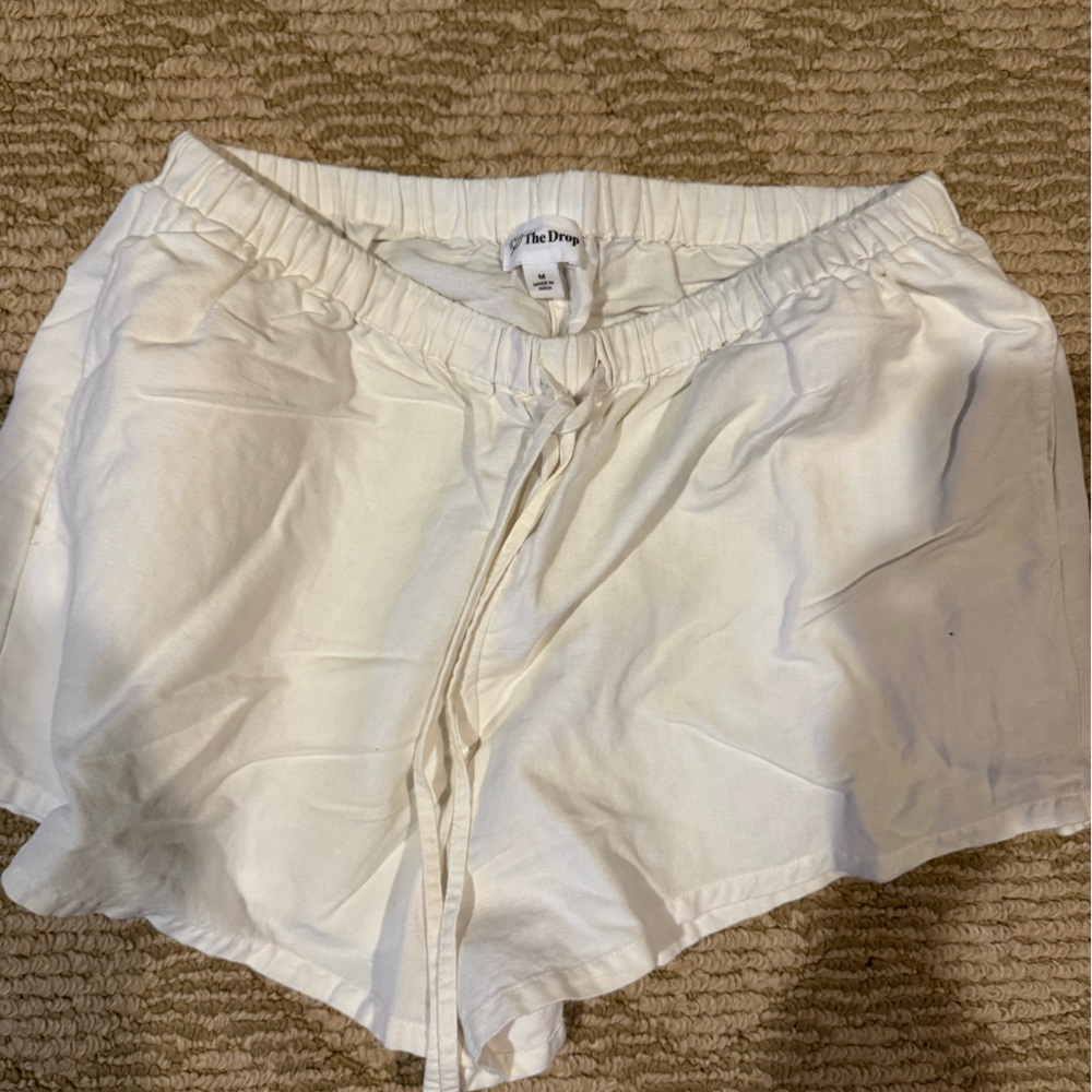 Cream linen shorts